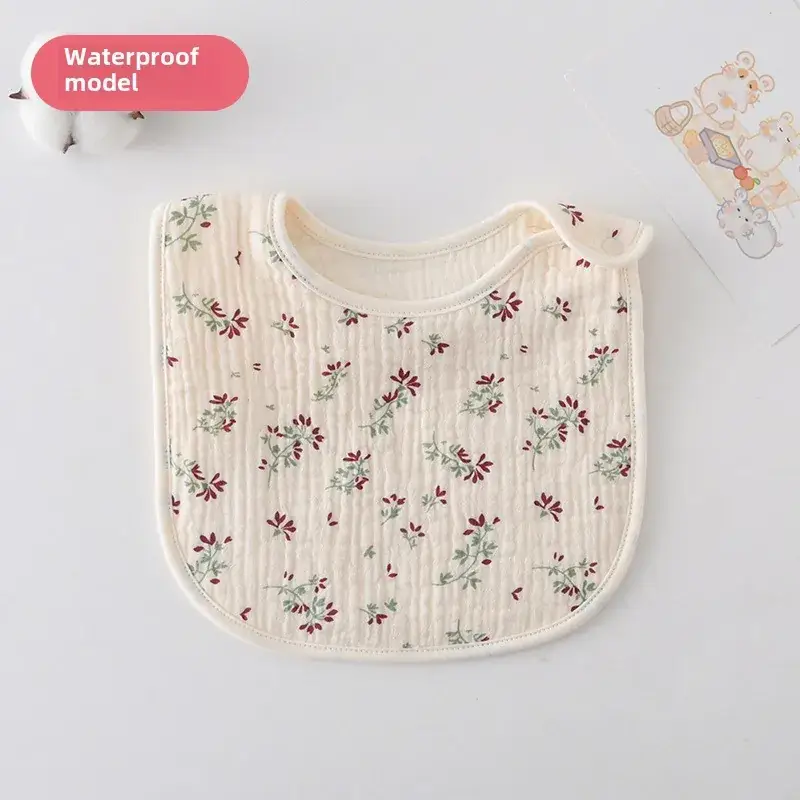 Baby Waterproof Cotton Bib with Bear Print - Image 139