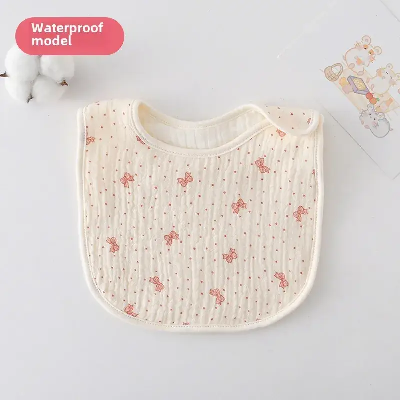 Baby Waterproof Cotton Bib with Bear Print - Image 142