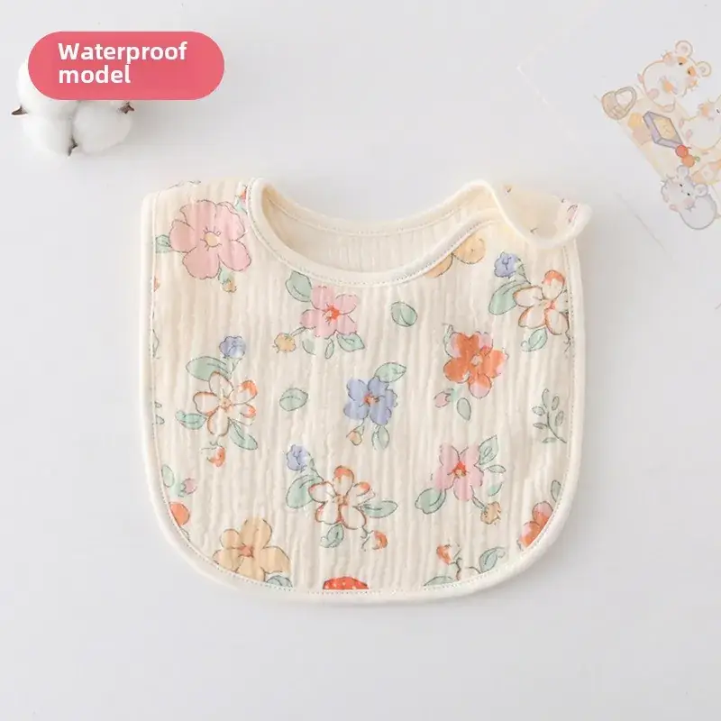 Baby Waterproof Cotton Bib with Bear Print - Image 143