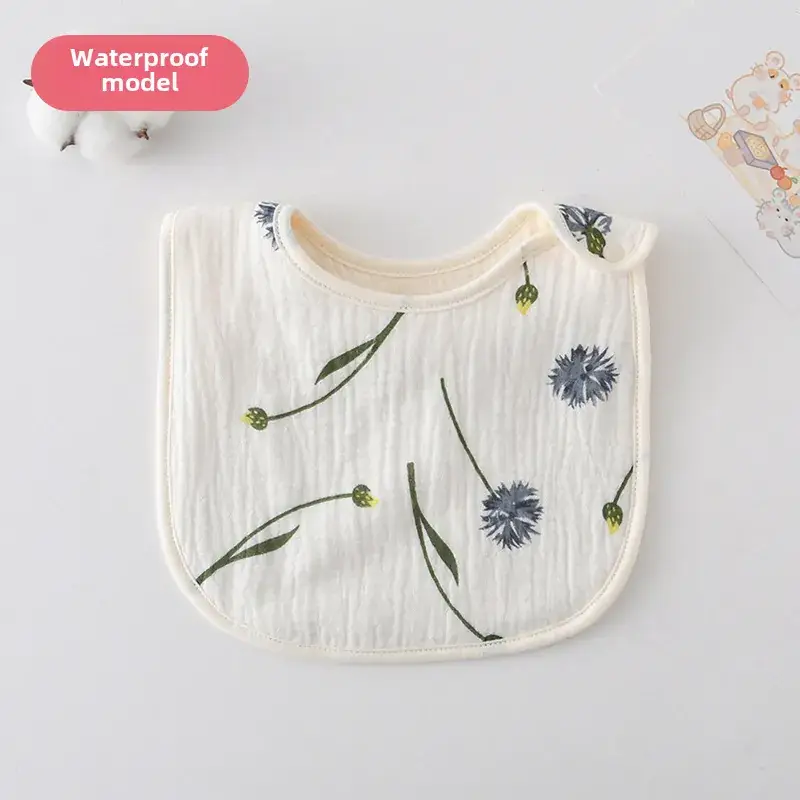 Baby Waterproof Cotton Bib with Bear Print - Image 144