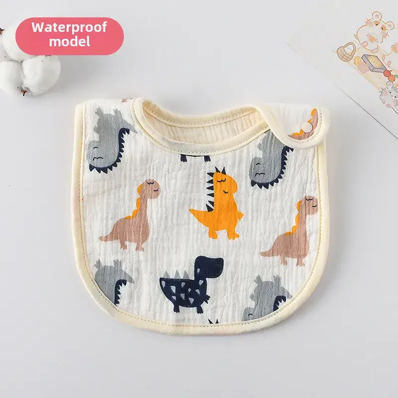 Baby Waterproof Cotton Bib with Bear Print - Image 147