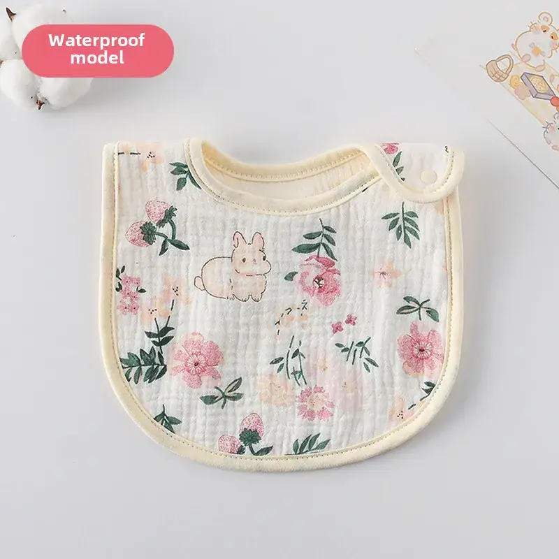Baby Waterproof Cotton Bib with Bear Print - Image 150
