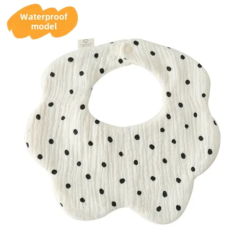 Baby Waterproof Cotton Bib with Bear Print - Image 16