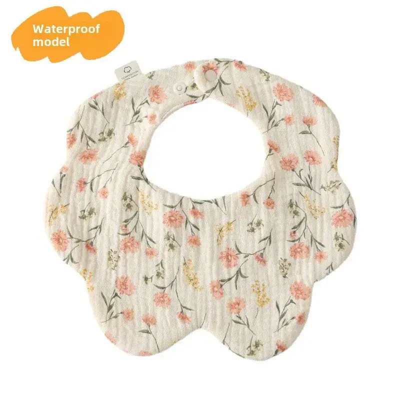 Baby Waterproof Cotton Bib with Bear Print - Image 18