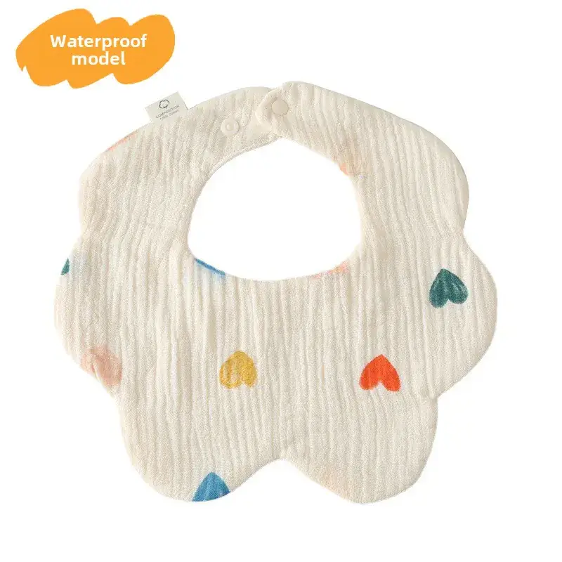 Baby Waterproof Cotton Bib with Bear Print - Image 23