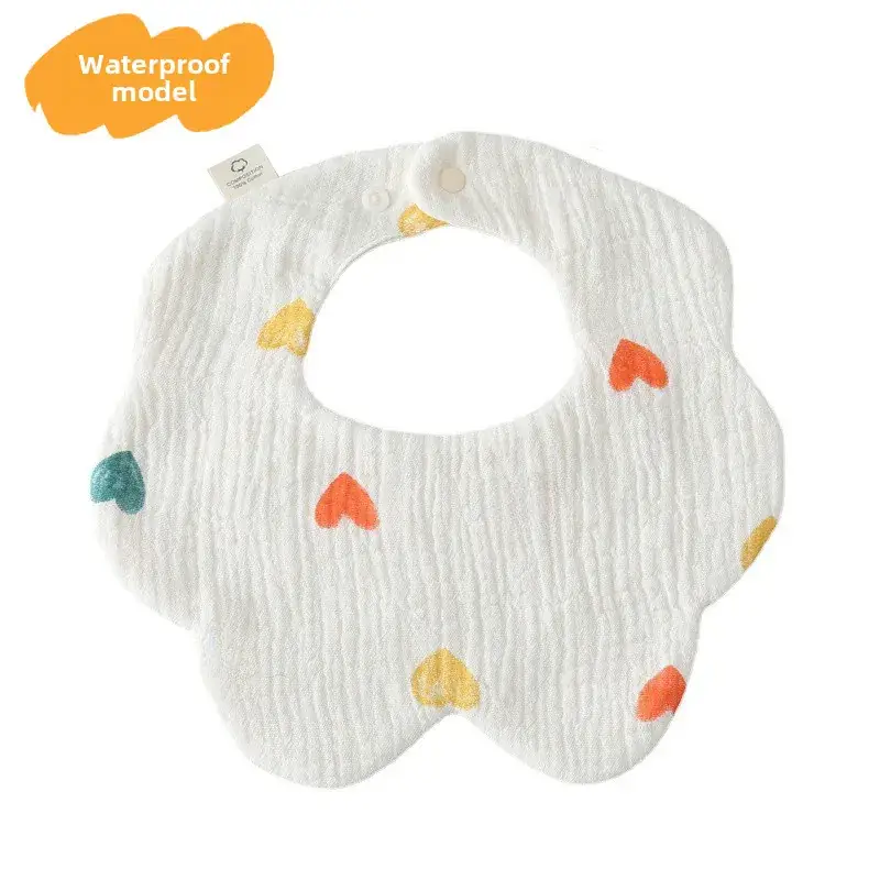 Baby Waterproof Cotton Bib with Bear Print - Image 28