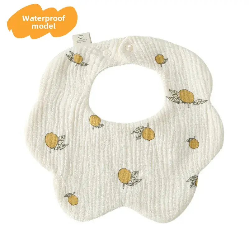 Baby Waterproof Cotton Bib with Bear Print - Image 3