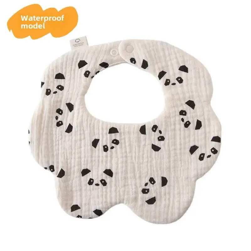 Baby Waterproof Cotton Bib with Bear Print - Image 30