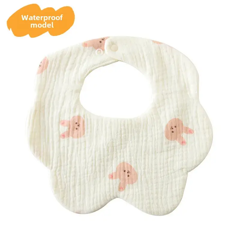 Baby Waterproof Cotton Bib with Bear Print - Image 31