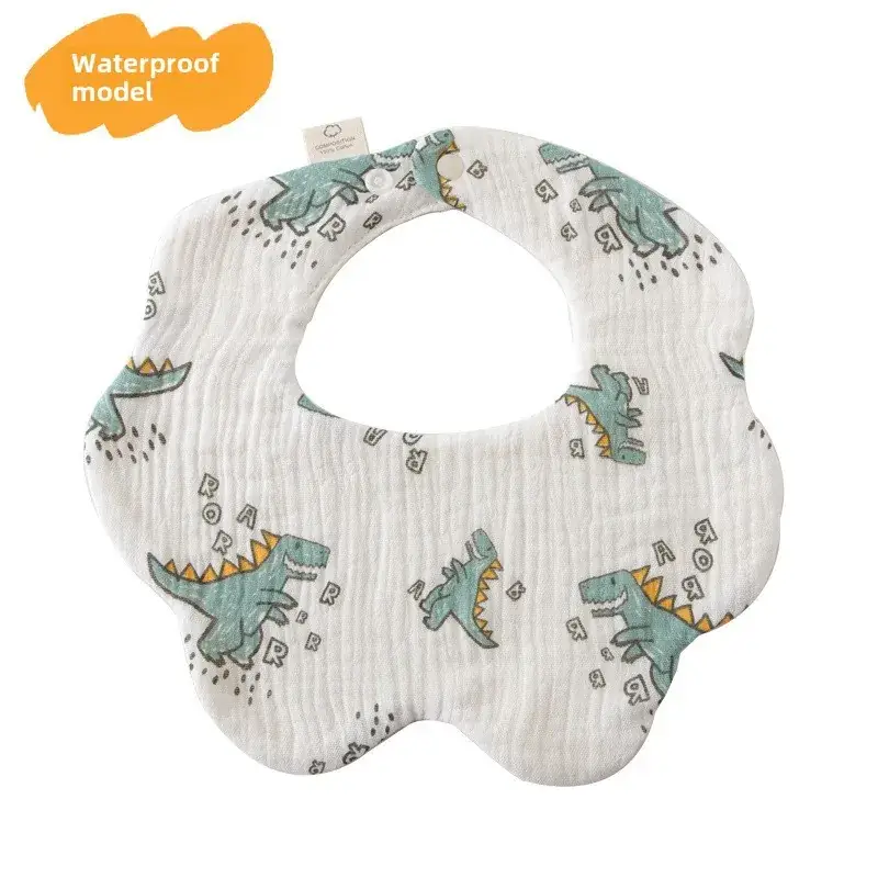Baby Waterproof Cotton Bib with Bear Print - Image 33