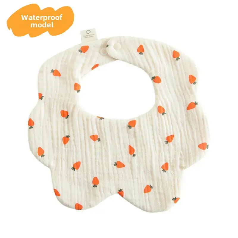 Baby Waterproof Cotton Bib with Bear Print - Image 36