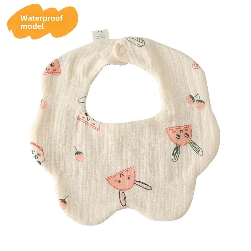 Baby Waterproof Cotton Bib with Bear Print - Image 41