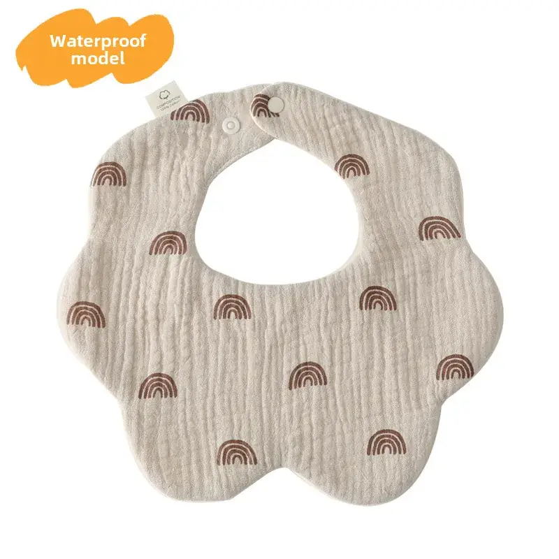 Baby Waterproof Cotton Bib with Bear Print - Image 42