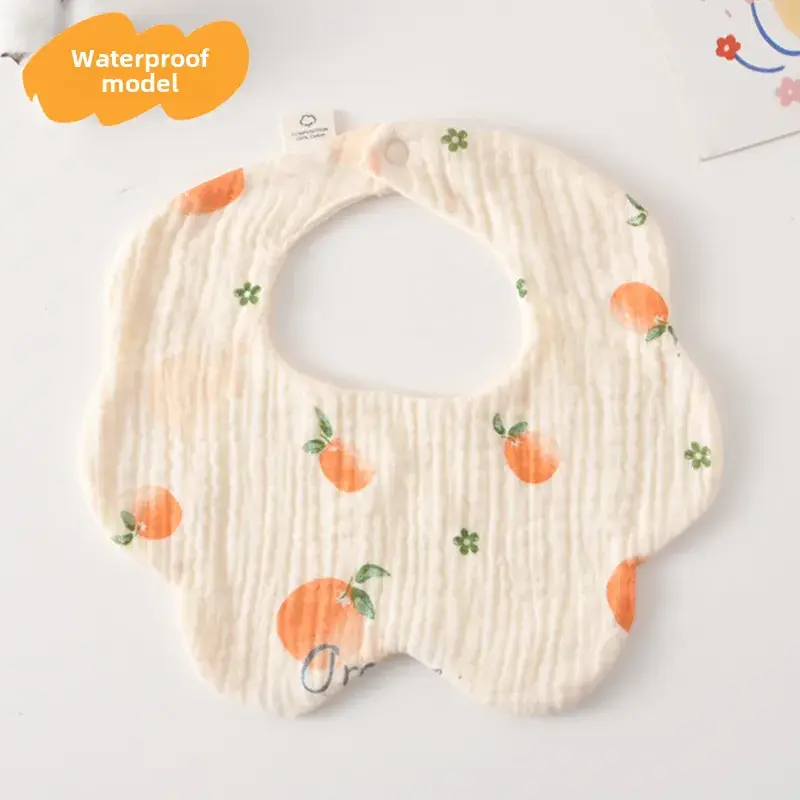 Baby Waterproof Cotton Bib with Bear Print - Image 46