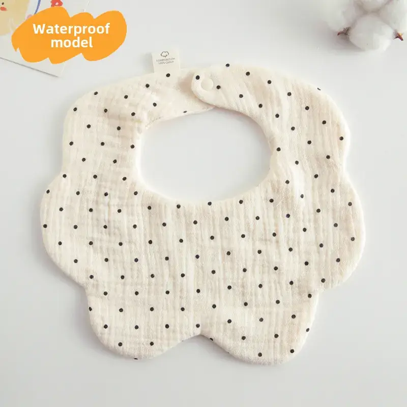 Baby Waterproof Cotton Bib with Bear Print - Image 48