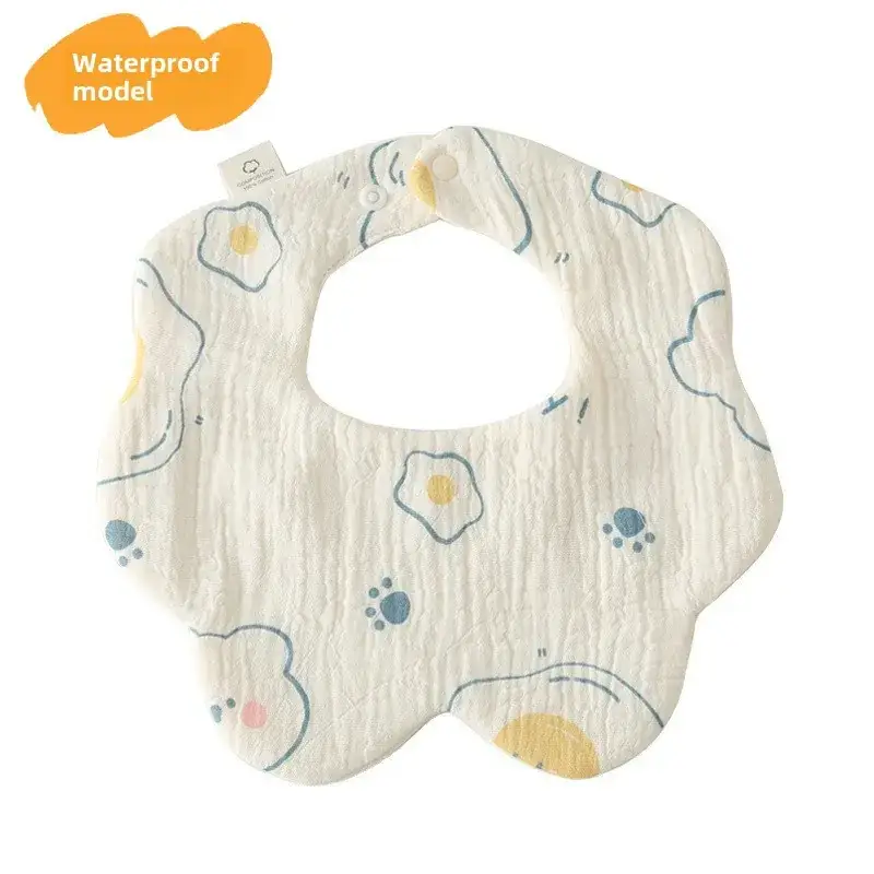 Baby Waterproof Cotton Bib with Bear Print - Image 5