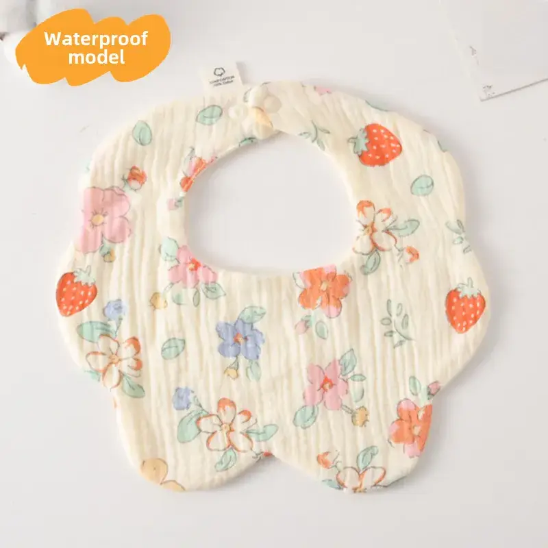 Baby Waterproof Cotton Bib with Bear Print - Image 57
