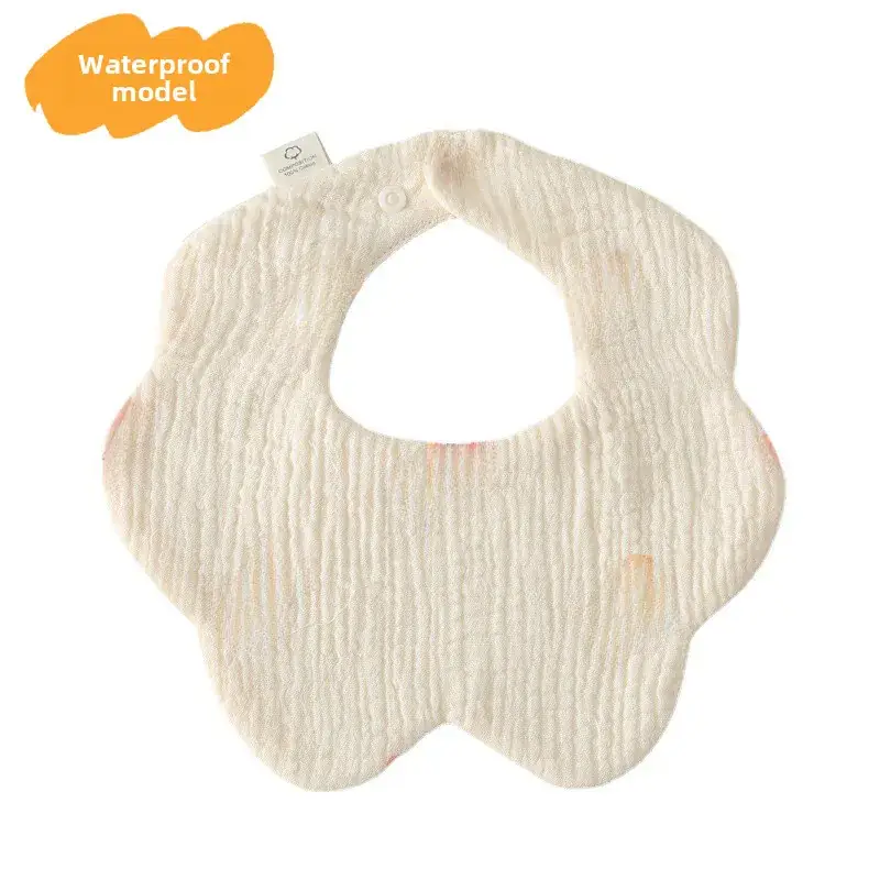 Baby Waterproof Cotton Bib with Bear Print - Image 6