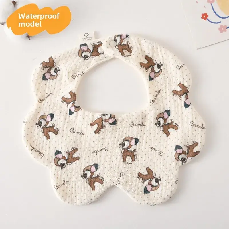 Baby Waterproof Cotton Bib with Bear Print - Image 62