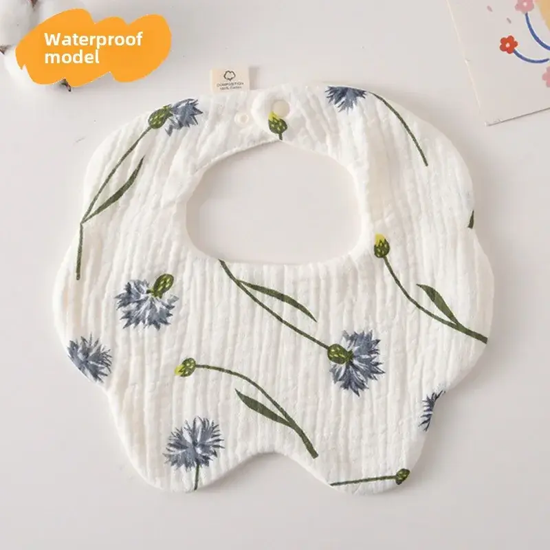 Baby Waterproof Cotton Bib with Bear Print - Image 65