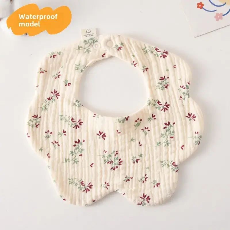 Baby Waterproof Cotton Bib with Bear Print - Image 67