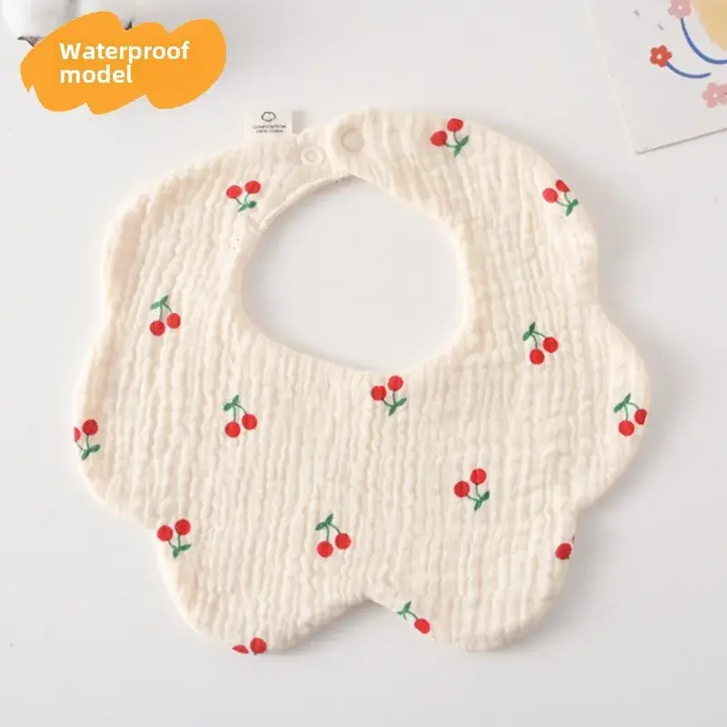 Baby Waterproof Cotton Bib with Bear Print - Image 68