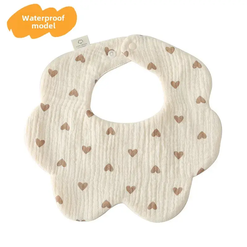 Baby Waterproof Cotton Bib with Bear Print - Image 7