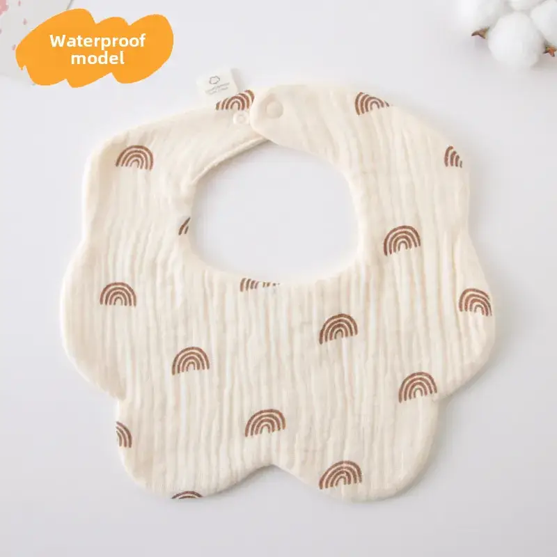 Baby Waterproof Cotton Bib with Bear Print - Image 70