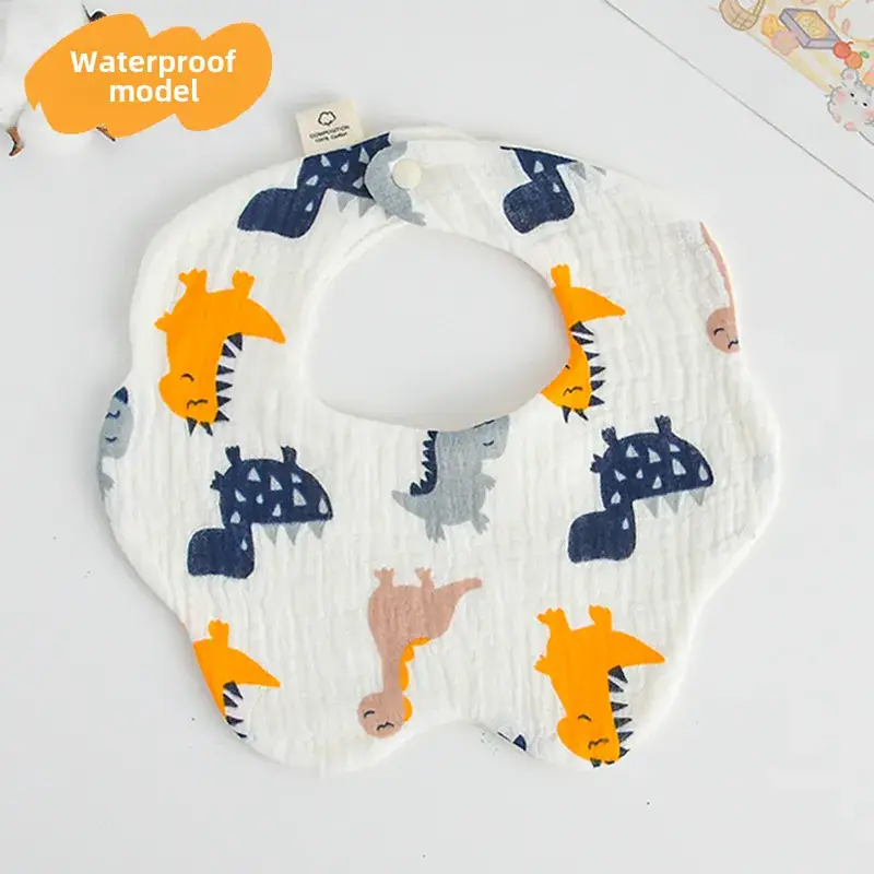 Baby Waterproof Cotton Bib with Bear Print - Image 72