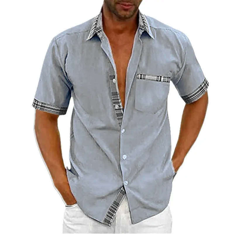 Men Pink Short Sleeve Button Shirt 2024 — feature 11