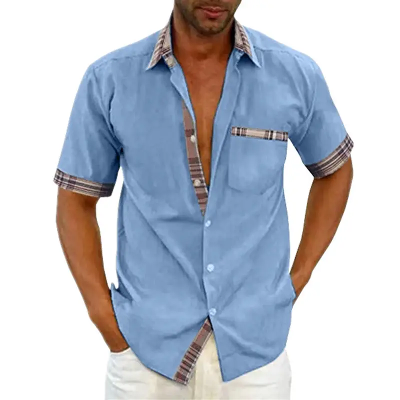 Men Pink Short Sleeve Button Shirt 2024 — feature 13