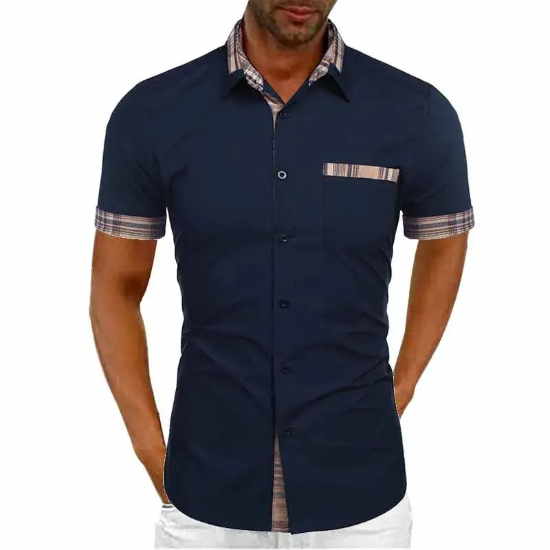Men Pink Short Sleeve Button Shirt 2024 - Image 4