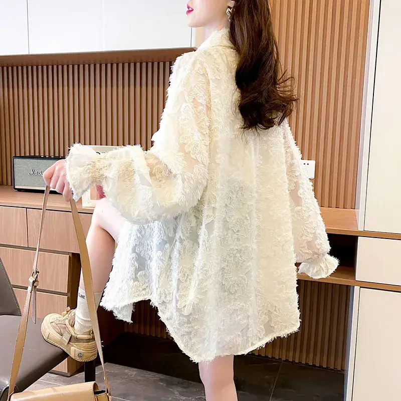 Black Lace Sunscreen Coat Women Spring Summer 2023 - Image 8