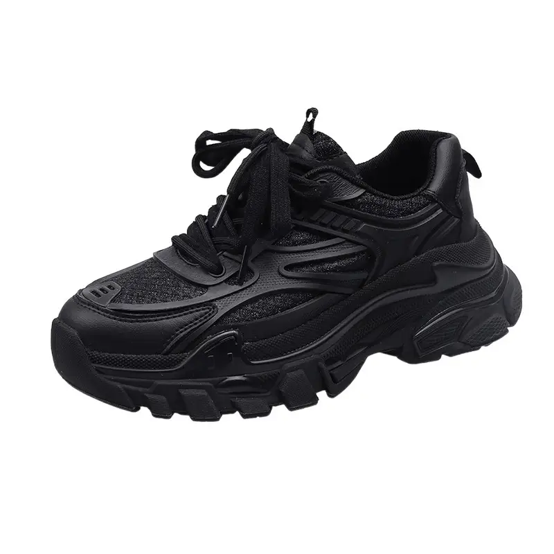 Black Korean Style Thick Lace-up Shoes for Women 2023 - Image 7