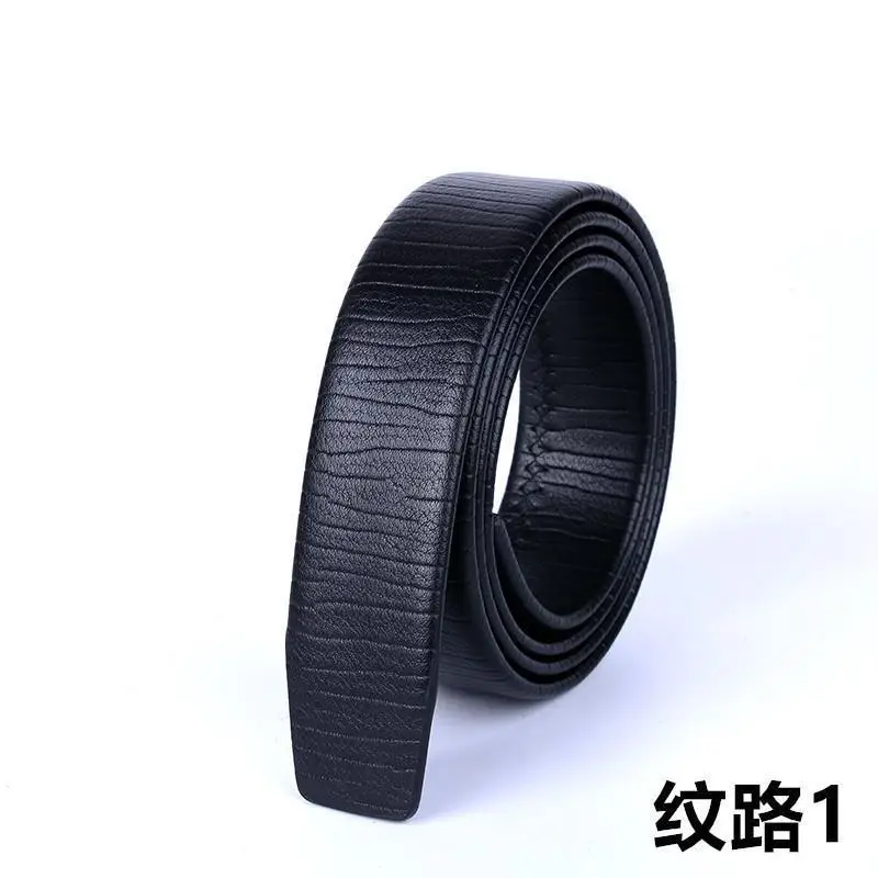 Men's Black Headless Belt with Groove 5