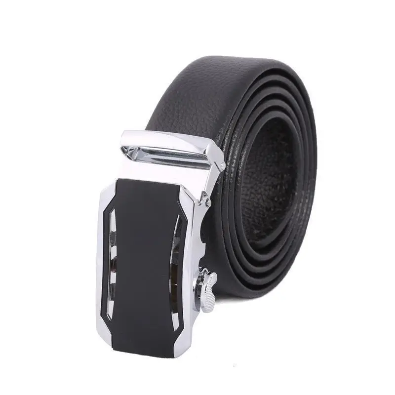 Men's Black Leather Belt with Automatic Buckle - Image 13