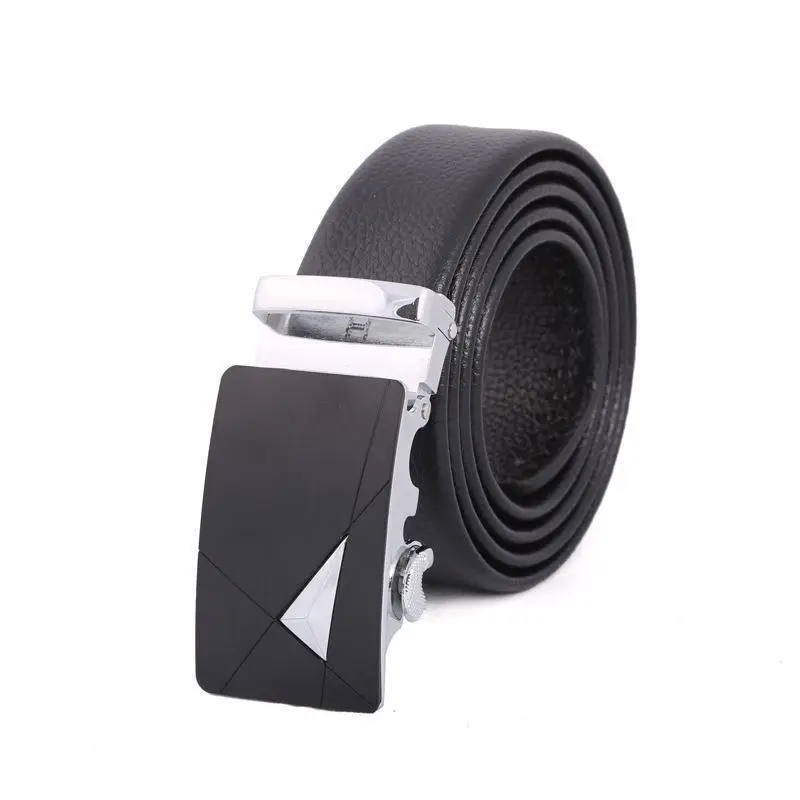Men's Black Leather Belt with Automatic Buckle - Image 14