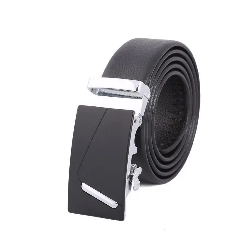 Men's Black Leather Belt with Automatic Buckle - Image 15