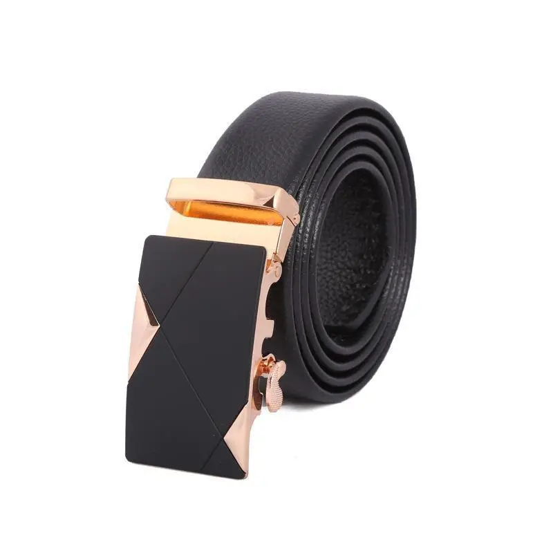 Men's Black Leather Belt with Automatic Buckle - Image 18
