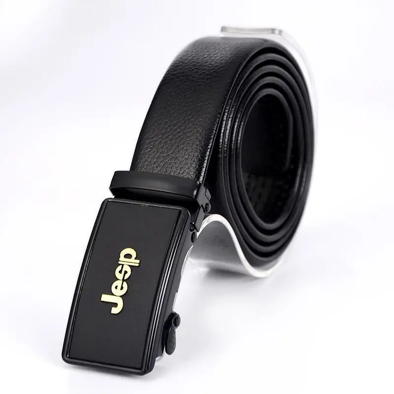 Men's Black Automatic Buckle Belt with Logo - Image 9