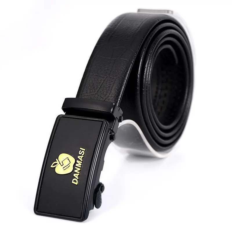 Men's Black Automatic Buckle Belt with Logo - Image 10