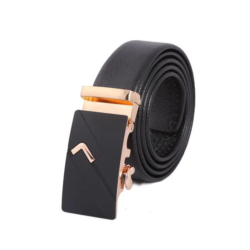 Men's Black Leather Belt with Gold Buckle - Image 20