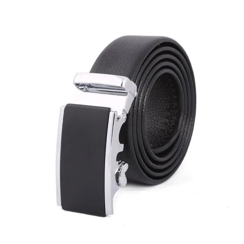 Men's Black Leather Belt with Gold Buckle - Image 8