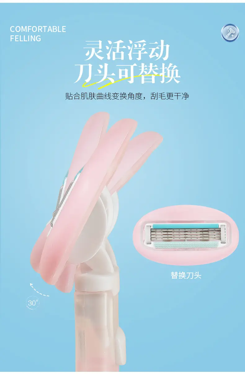 Women's Manual Armpit Hair Shaver Light Blue 5.2cm — feature 7