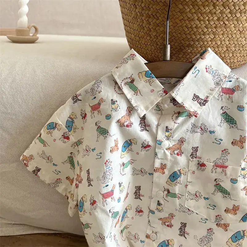 Xiaoma 2023 Summer Boys Girls Cartoon Printed Shirt — feature 3