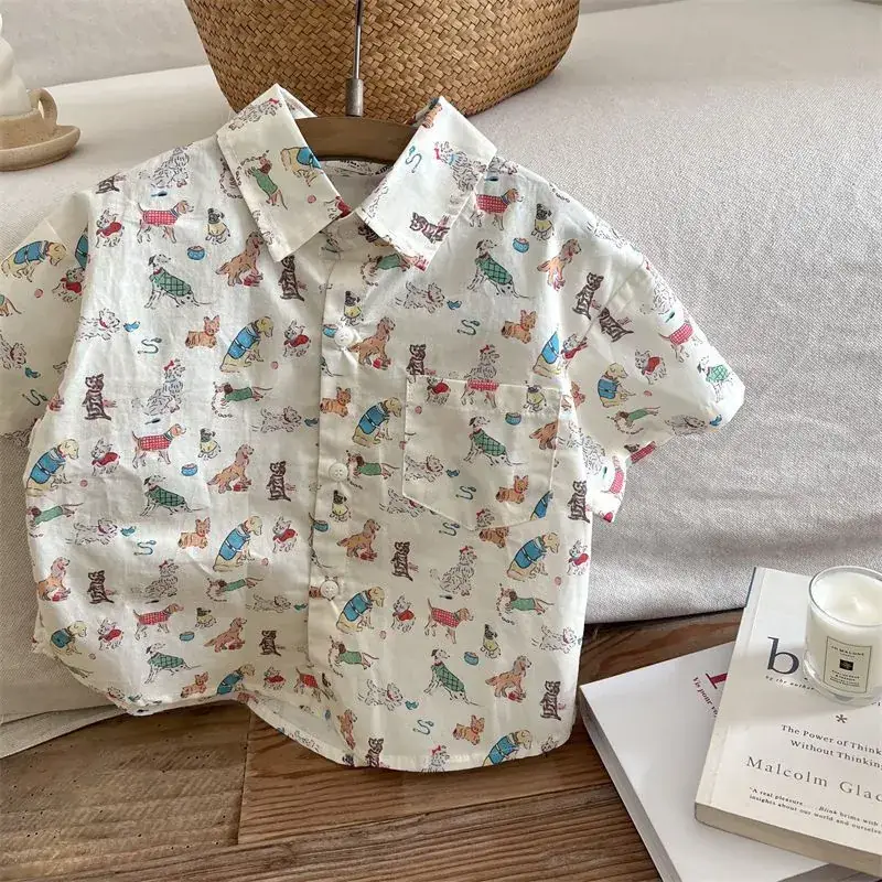 Xiaoma 2023 Summer Boys Girls Cartoon Printed Shirt — feature 4
