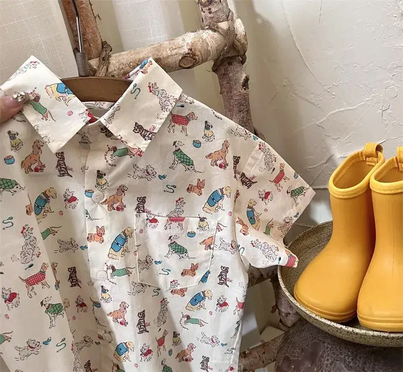 Xiaoma 2023 Summer Boys Girls Cartoon Printed Shirt — feature 6