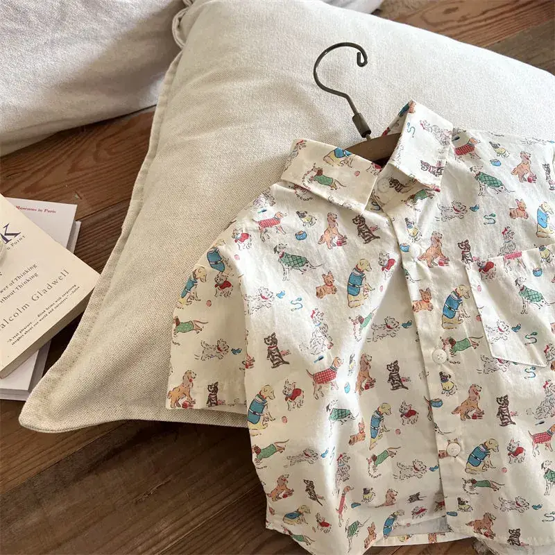 Xiaoma 2023 Summer Boys Girls Cartoon Printed Shirt — feature 7
