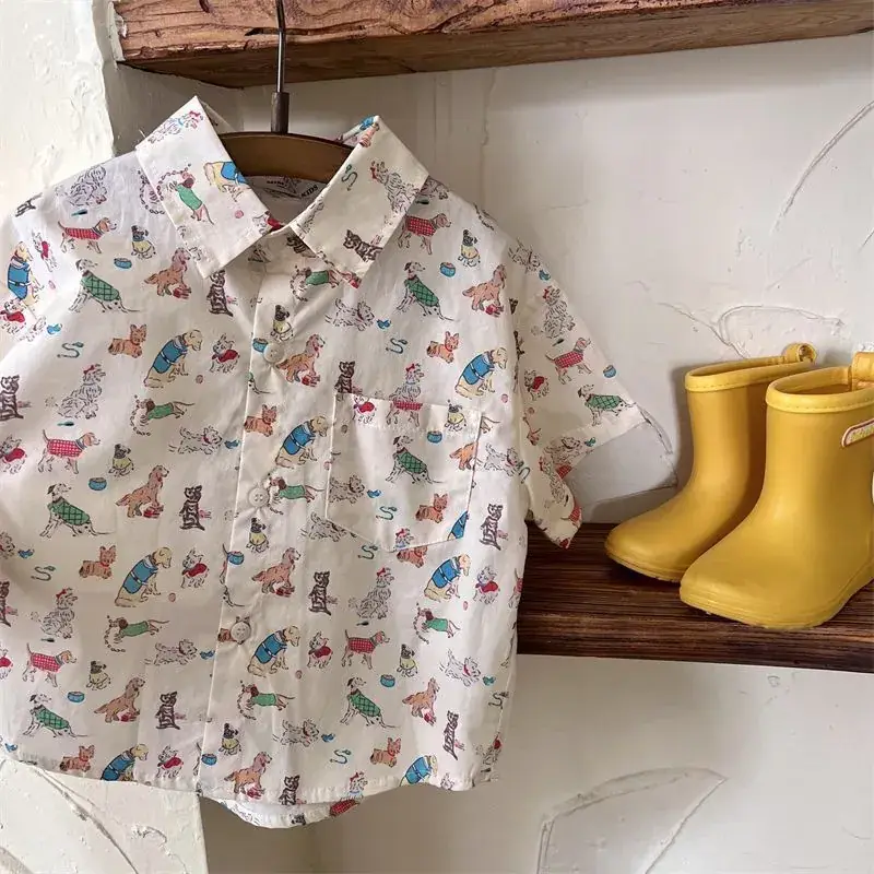 Xiaoma 2023 Summer Boys Girls Cartoon Printed Shirt — feature 9