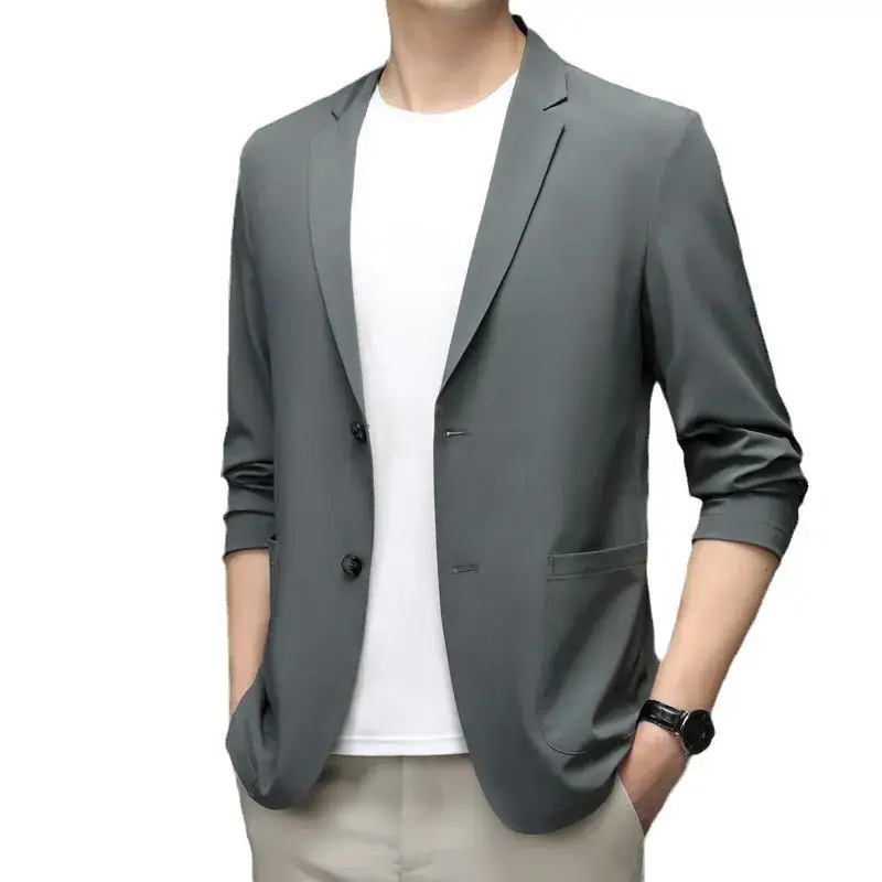Men's Blue Ice Silk Sunscreen Jacket Middle-aged Top - Image 10